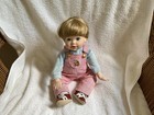 Unbranded Kids Pink White Overalls Porcelain Doll — photo 9