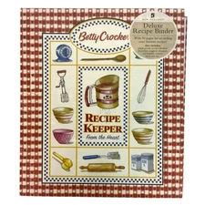 Betty Crocker Deluxe Recipe Keeper Binder 50 Pages Pockets Magnets Notepad
