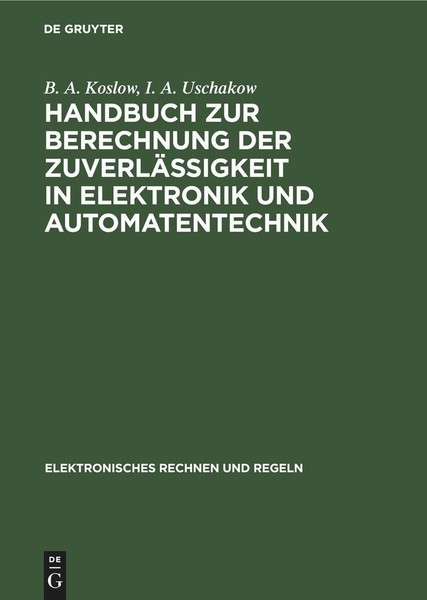 Handbuch Zur Berechnung Der ZuverläSsigkeit In Elektronik Und Automatentechnik I-image