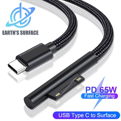  1,5 m PD 65W Schnellladekabel USB Typ C Netzteil für Microsoft Surface 