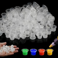 Tapones desechables de pl stico para tinta de tatuaje, suministros para tatuajes