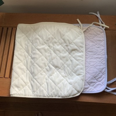 Changing Table Cover w Tie On.  White + Lilac Cover from Especially for Baby