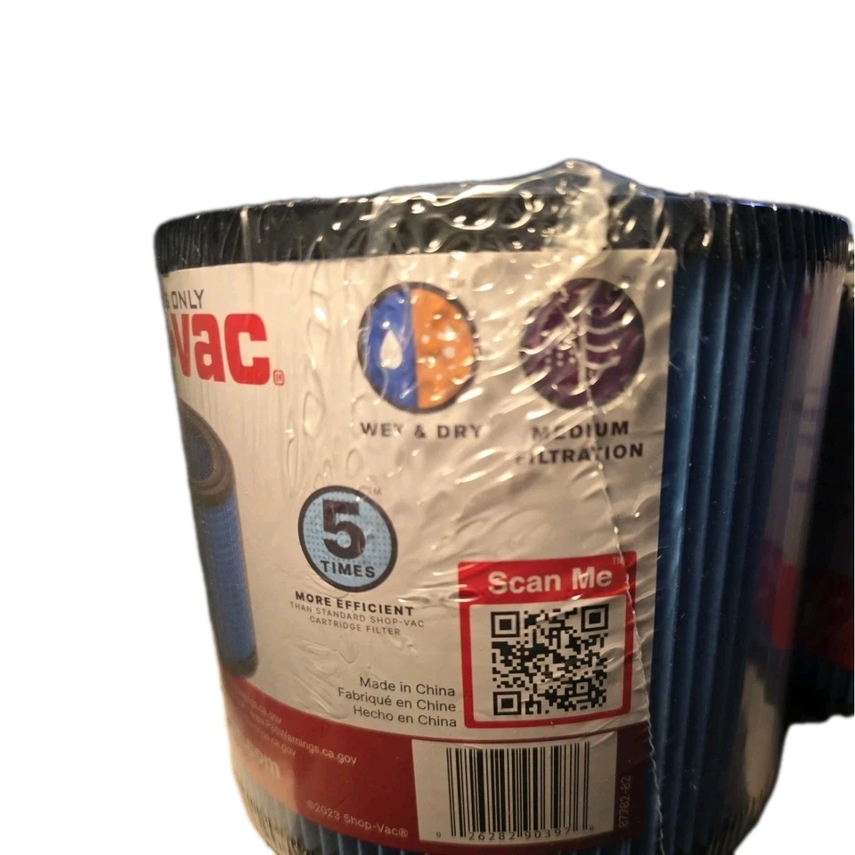 Shop Vac Filter 90397 cartucho de suspensão, pacote com 2, filtragem média úmida e seca - Imagem 4 de 4