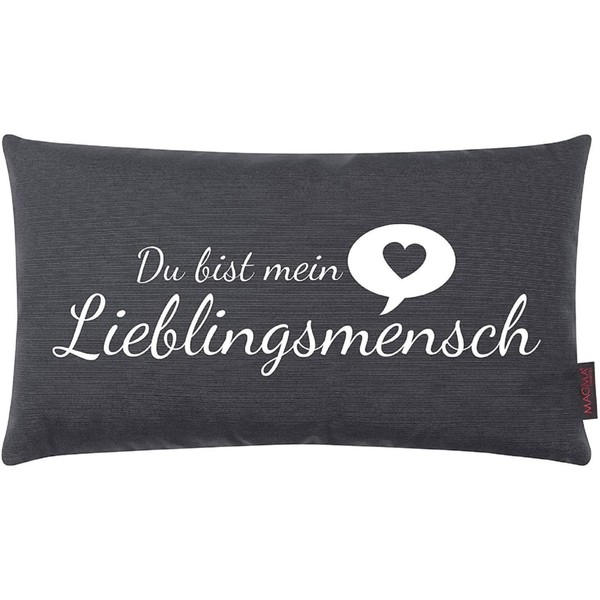 Zierkissen Dekokissen Sofakissen Kissen Lieblingsmensch Anthrazit 30 X 50 Cm-image