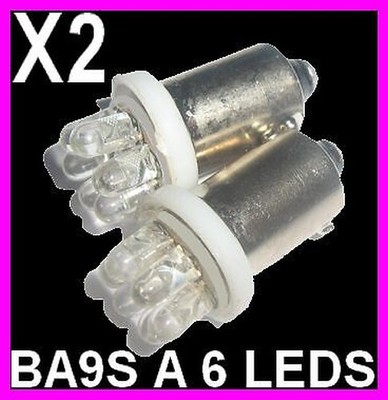 Bulb Lamp Lights 6 LEDs T4W BA9S Xenon Diodes For Reading Lights 12V