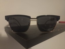 Gucci GG0603S 001 Sunglasses Black Gold Clubmaster Square Mens Authentic No Case