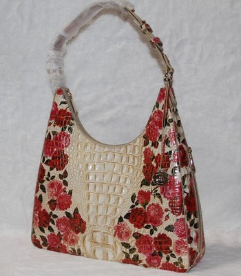 BRAHMIN Tabitha Romantic Roses Ombre Melbourne Leather Purse Tote Shoulder Bag