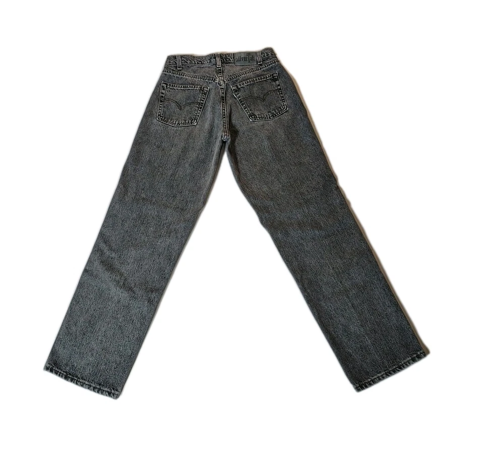 VTG Levi's SilverTab Relaxed Jeans Button Fly 31x30 Gray Acid Wash USA 1993 549 - Image 2 of 4