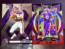 (2) Cards Panini Select Ivan Pace Jr. Shock Prizm & Mosaic Rich Gannon Vikings