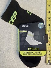 CEP Cycle Ultralight Short Compression Socks Men Size IV Black/Green 20-30mmHg