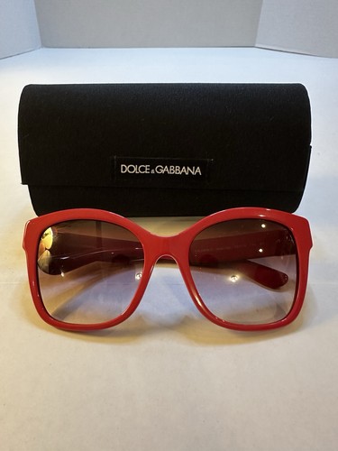 Vintage Dolce & Gabbana Red Sunglasses DG4309-F 65□19 Designer Women’s w/ Case