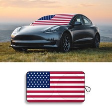 Car Windshield Sun Shade, car Sun Shade, 64" 33" American Flag Auto Front W