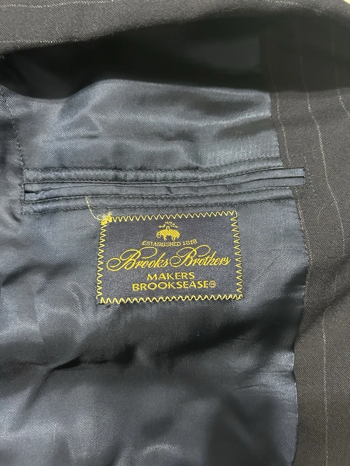 Brooks Brothers Brooksease Blazer Mens 42 Blue White Wool - Image 4 of 4