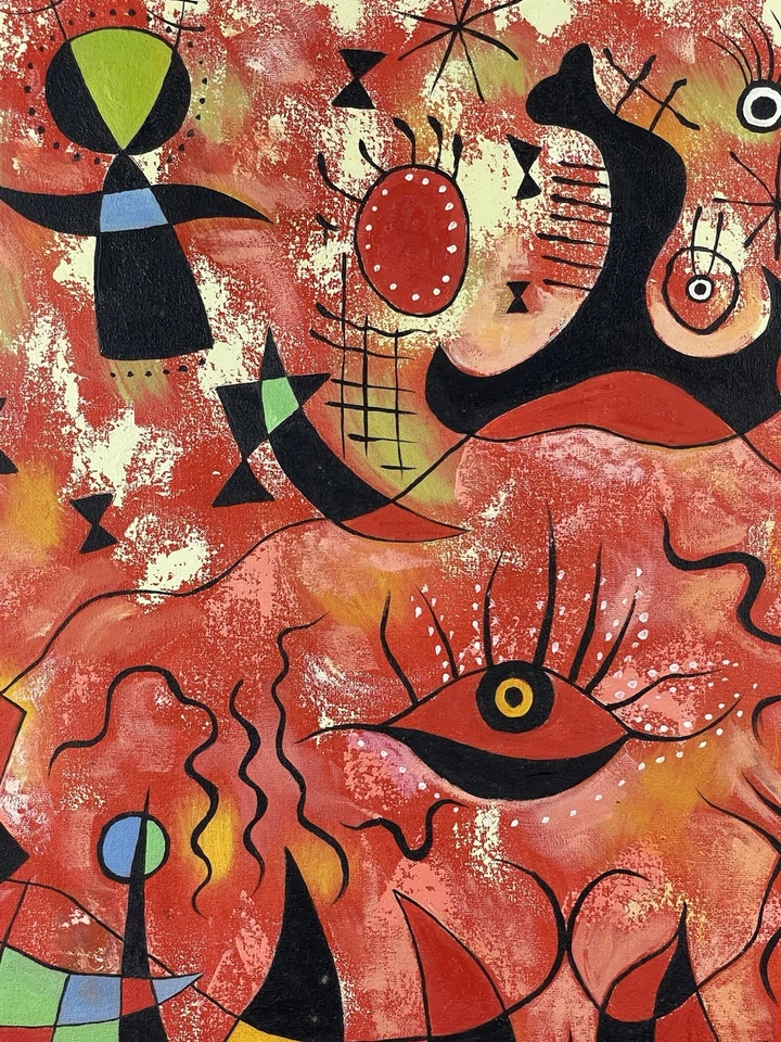 Joan Miró óleo sobre lienzo (hecho a mano) firmado y enmarcado Foto 4 de 4