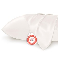 Bedsure Satin Pillowcase for Hair and Skin Queen 20" X 30" , 09 - Ivory