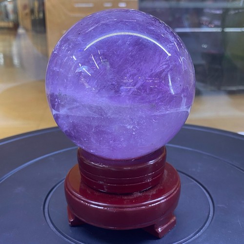 2.79LB Top Natural Amethyst Quartz Sphere Crystal Ball Reiki Healing Gift - Picture 3 of 8