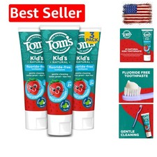 Natural Kid's Fluoride Free Toothpaste, Ages 2 , Silly Strawberry, 5.1 oz. 3-...
