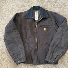 Vintage Carhartt J97 DKB Dark Brown Detroit Jacket Excellent Con Size Large Tall