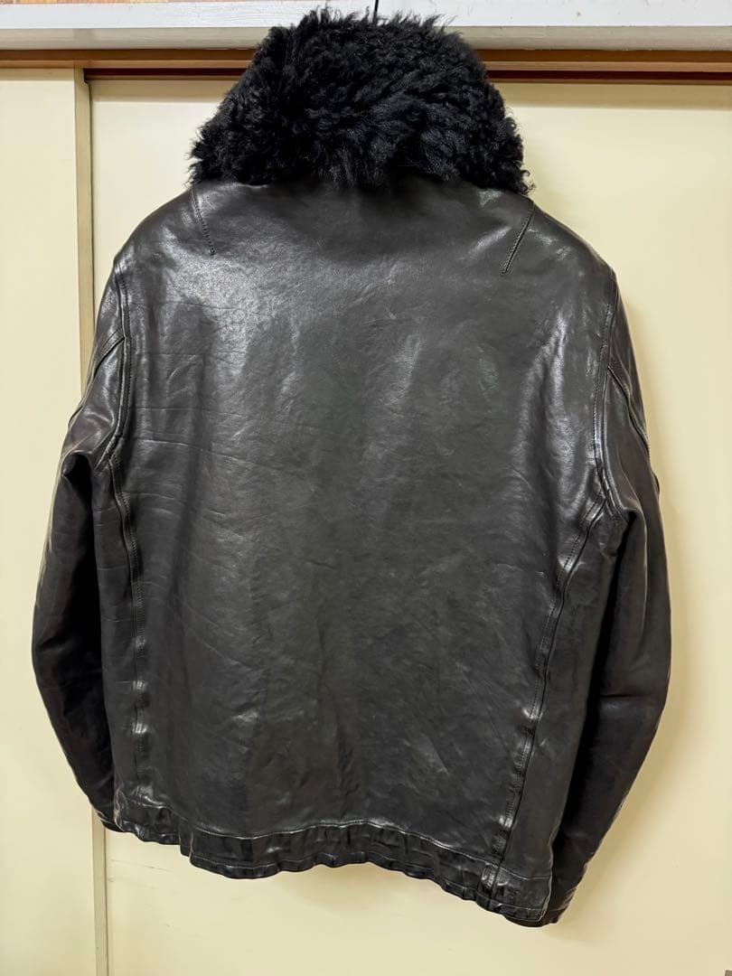 Backlash Leather Jacket with Removable Boa, Black… - image 3