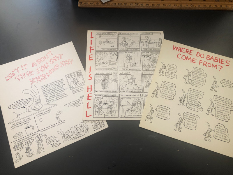 Matt Groening (3) GREETINGS FROM HELL Blank Interior Cards! - 1987-89