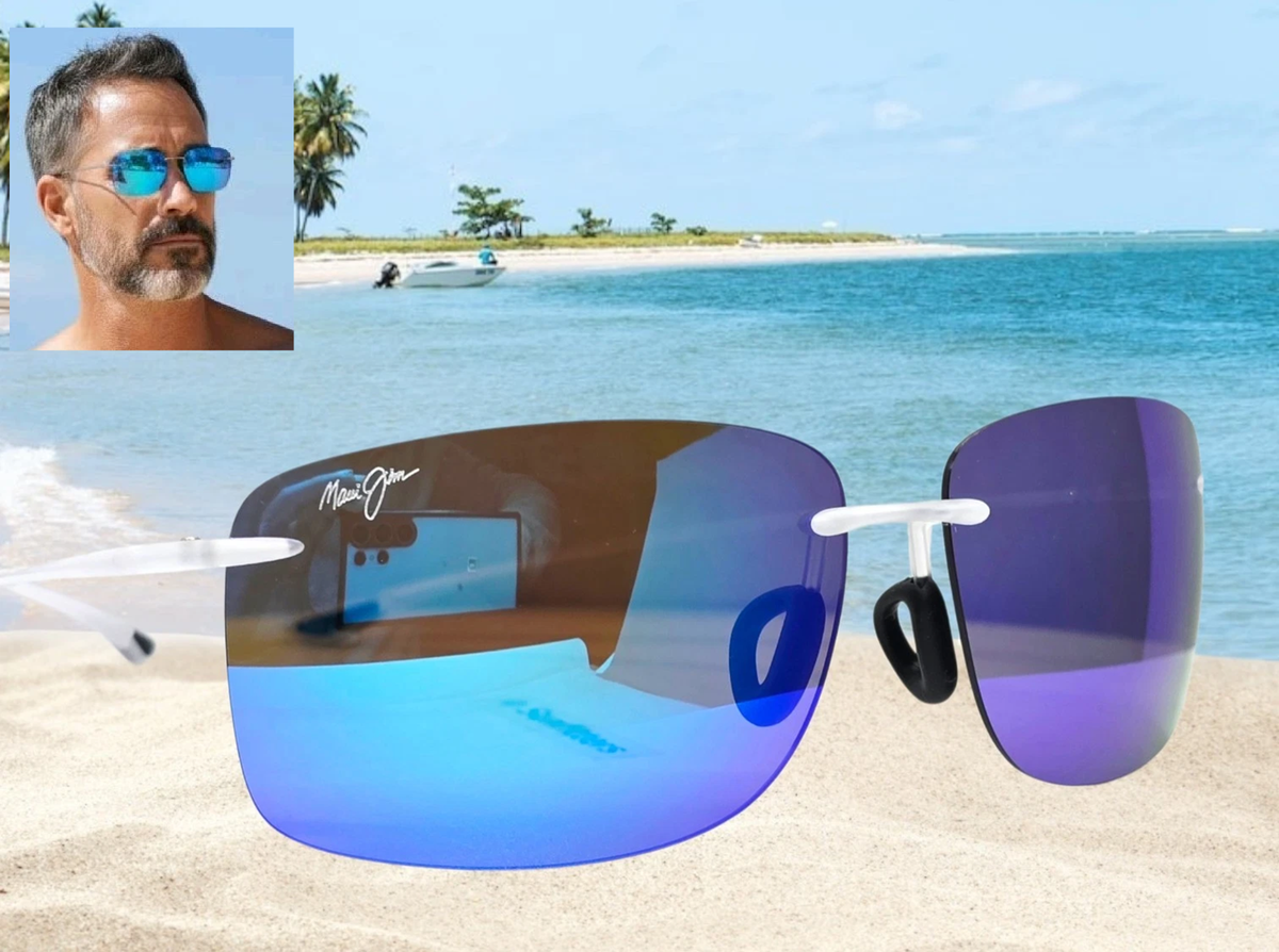 MAUI JIM crystal/blue HEMA polarized B443-05CM/MJ0443S-002 62