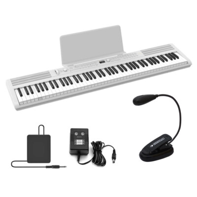 Artesia PE-88 Digitalpiano Weiss + Leuchte