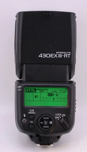 For parts, not working, Canon Speedlite 430EX III-RT Shoe Mount Flash