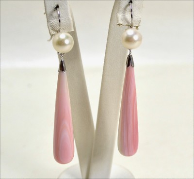 Set Regalo Perle Set Collana E Orecchini Con Perle Di Conchiglia Nera 10 Mm, Placcati Argento, Lunghezza 18 Pollici - Handmade Shell Helix Ultra - Foto 10