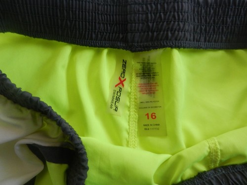 ZeroXposur Girls Swim Shorts Cover-up Stretch Waist Neon Yellow Youth Size 16 - Picture 6 of 12