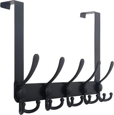 WEBI over the Door Hook,Door Hanger Hook Rack with 5 Tri Hooks for Hanging Coats