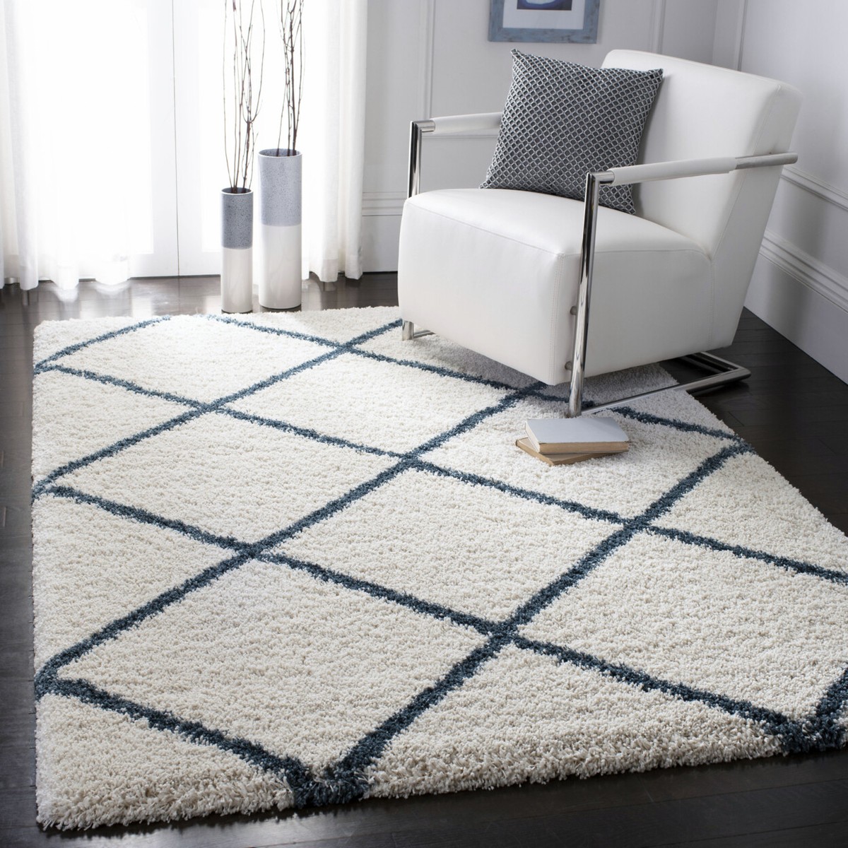SAFAVIEH Hudson Shag SGH281T Ivory / Slate Blue Rug | eBay