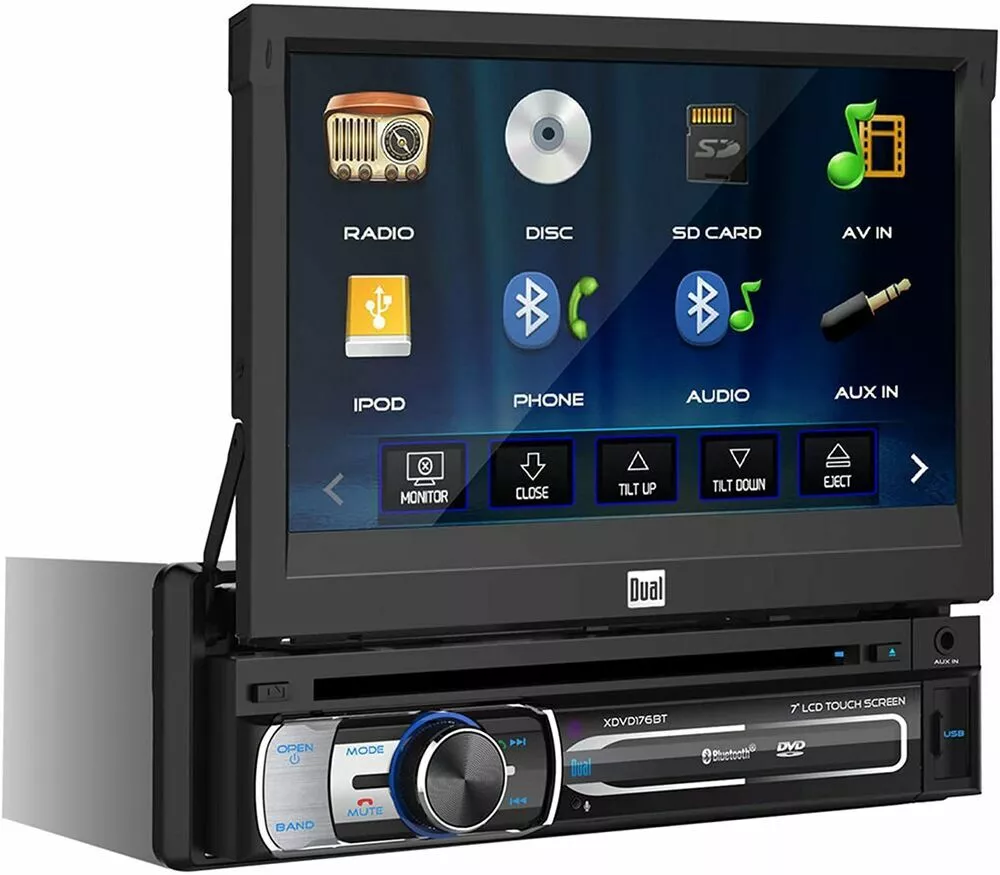 Dual XDVD176BT 7 Car Stereo with Flip-Out Screen and Bluetooth