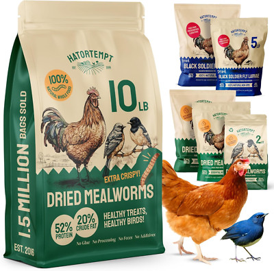 Bulk Dried Mealworms, 10 Lbs   Non-Gmo Mealworms for Chicken & Birds - Insect Pr