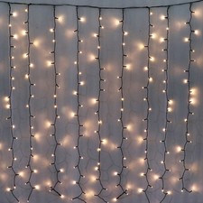 200 Warm White LED Curtain Christmas Lights