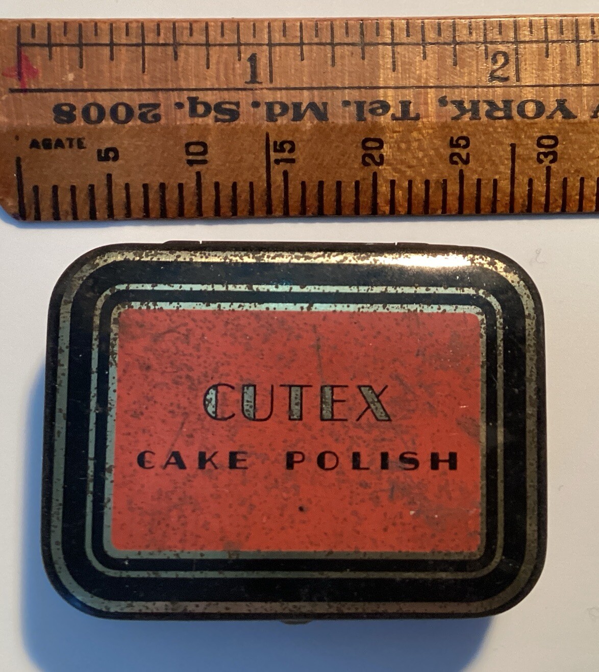 Vintage CUTEX Nails Collectors Buffing Tin Cake Polish Northam Warren NYC Rare