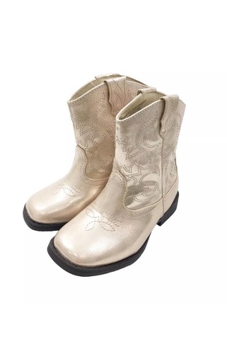 Botas occidentales informales para niñas pequeñas Wonder Nation doradas talla 10 ($)$ - Imagen 2 de 6