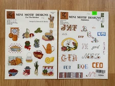 2 Graphworks Ltd Mini Motif Designs Leaflets, Alphabets 17 & For The Kitchen 22