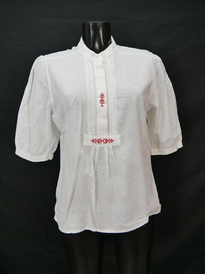 Gr.44 Trachtenbluse weiß Bluse für Dirndl Julius Lang Baumwolle Stickerei TB9060