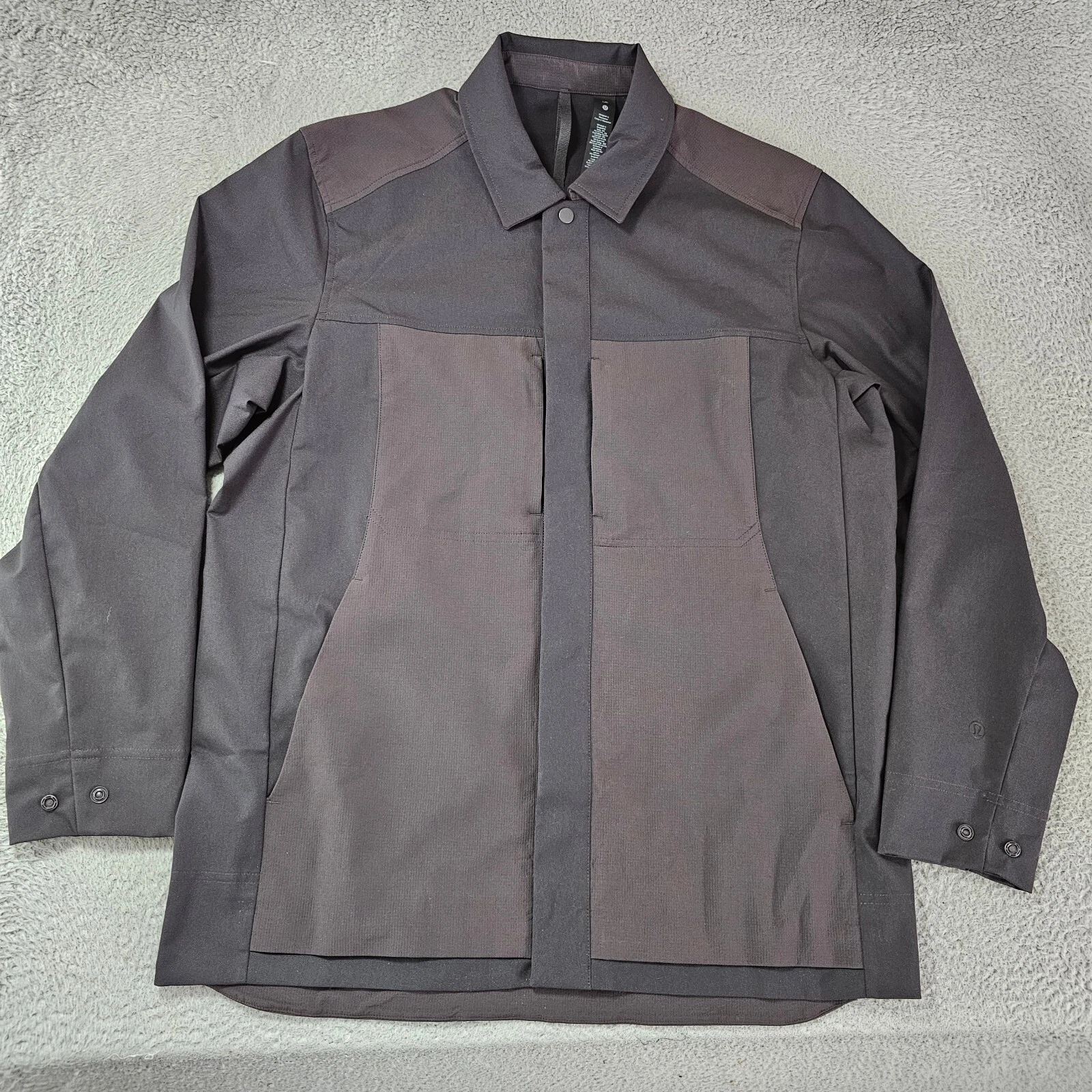 Lululemon Snap Front Jacket Mens Large Grey Outerwear Collared Coat LM3DV0S