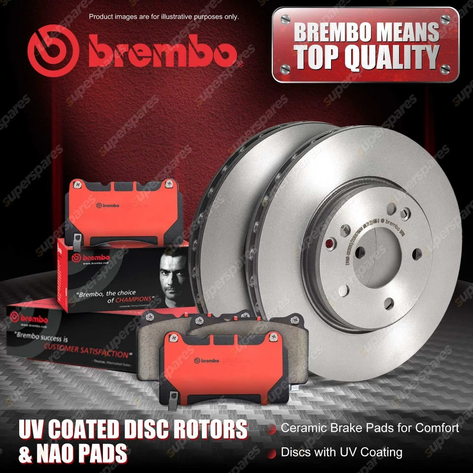 Front Brembo UV Disc Brake Rotors NAO Brake Pads for BMW X3 18 20 28 30 35 F25