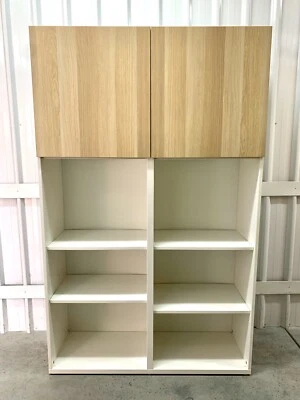 Ikea Besta System Wardrobe Storage Cupboard With Oak Doors