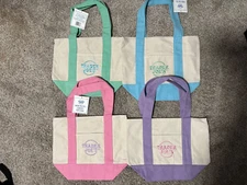 Trader Joe's mini pastel canvas bags