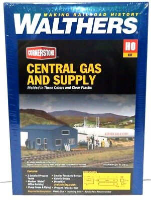 #ad #ad HO Scale Walthers Cornerstone 933 3011 Central Gas amp; Supply Building Kit $31.43
