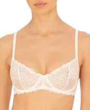 NATORI 724314 Heavenly Lace Convertible Balconnette BRA white, glow NEW