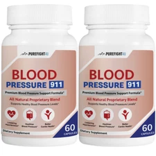 Blood Pressure 911, Supports Healthy Heart & Pressure Levels - 2 Bottles