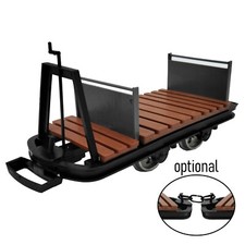 Lore mit Bremserbühne Grubenhunt Feldbahnwagen grau Spur-G als Bausatz