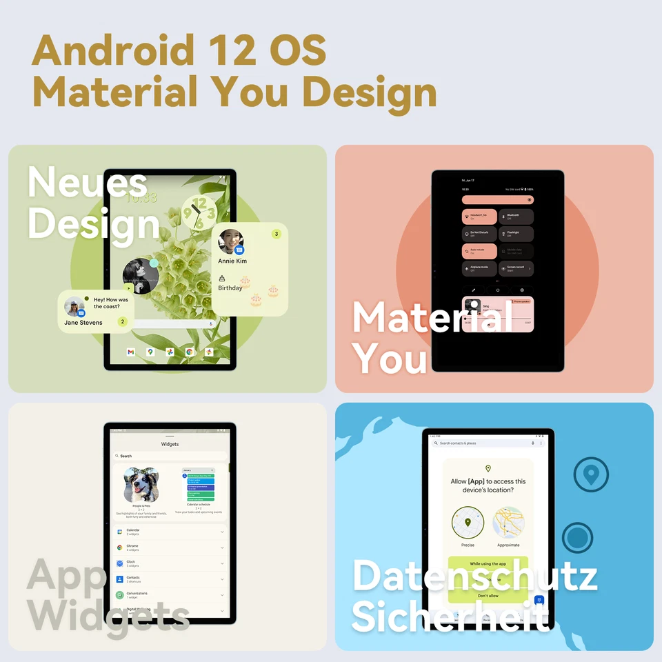 Headwolf WiFi 6 Tablet 16GB RAM 128GB ROM 10 Zoll Android 12 Tablets 2SIM LTE 5G - Bild 4 von 4