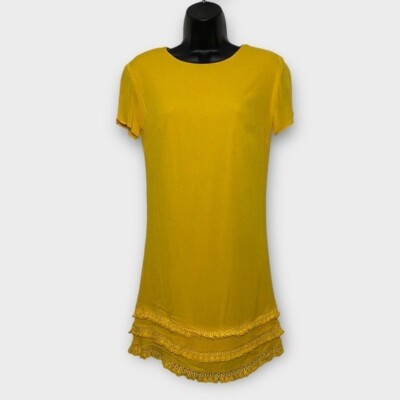 Lulus' Golden Yellow Buenos Aires Short Sleeve Fringe Hem Mini Dress Size XS | eBay Lulus' Golden Yellow Buenos Aires Short Sleeve Fringe Hem Mini Dress Size XS | eBay