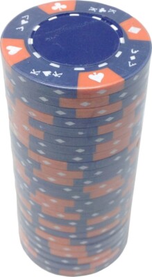 Poker Chips (25) Blue Ace King 14 g Clay Composite