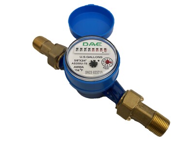 DAE AS200U-75 Water Meter, 3/4 inch NPT Couplings, Measuring in Gallons 